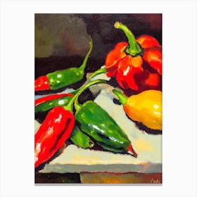 Chili Pepper 3 Cezanne Style vegetable Canvas Print