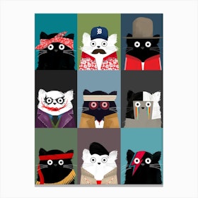 Celebricats Nine Canvas Print