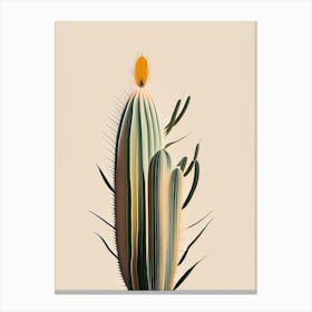 Rat Tail Cactus Neutral Abstract Canvas Print