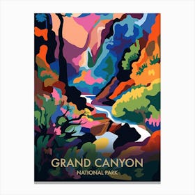 Grand Canyon National Park Matisse Style Vintage Travel Poster 3 Canvas Print