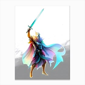 Knight With A Sword Canvas Print