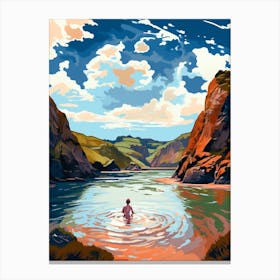 Wild Swimming At Llyn Cau Wales 3 Canvas Print