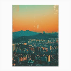 Seoul Retro Photo Polaroid Inspired 1 Canvas Print