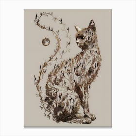 Cat With Birds Canvas Print