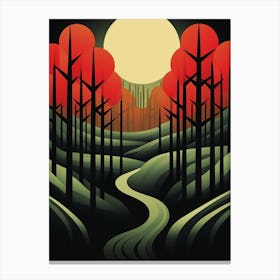 Forest Abstract Minimalist 6 Canvas Print