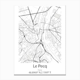 Le Pecq,France Minimalist Map Canvas Print