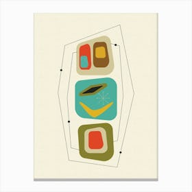 Mid Century Modern Abstract Shapes Pattern 4 Canvas Print