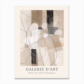 Galerie D'Art Abstract Black And White Lines 4 Canvas Print