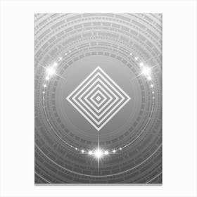 Geometric Glyph in White and Silver with Sparkle Array n.0126 Canvas Print