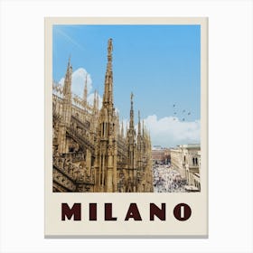 Milano Italy Travel Poster Canvas Print