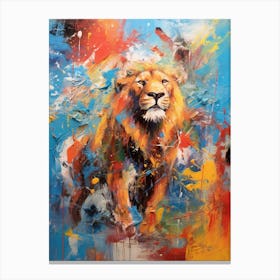 Lion Abstract Expressionism 1 Canvas Print