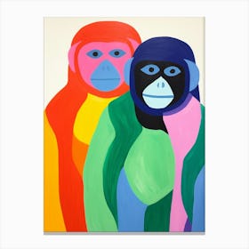 Colourful Kids Animal Art Bonobo Canvas Print