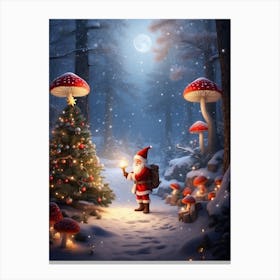 Santa Claus In The Forest Canvas Print