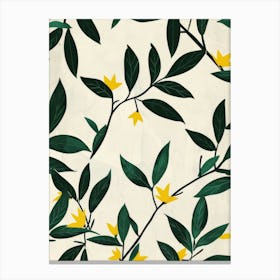 Yellow Leaves On A Branch Canvas Print