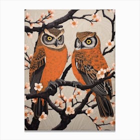 Art Nouveau Birds Poster Great Horned Owl 3 Canvas Print