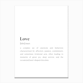 Love Funny Definition Canvas Print