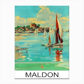 Maldon, England, Sailing Boats On The River Chelmer Canvas Print
