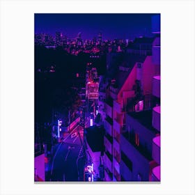Tokyo City Night Lights Canvas Print