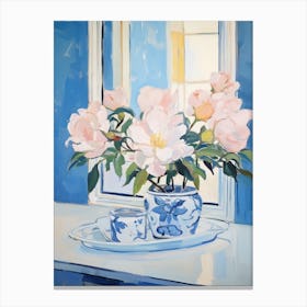 A Vase With Camellia, Flower Bouquet 4 Canvas Print