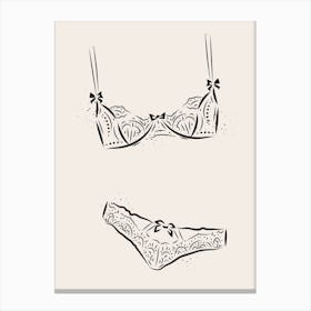 Coquette Lingerie - Cream Canvas Print