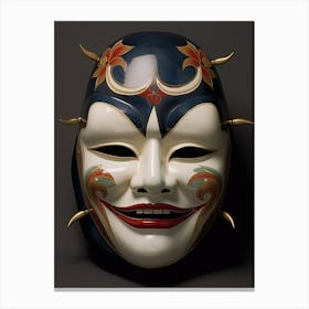 Noh Masks Japanese Style Illustration 14 Canvas Print