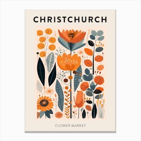 Flower Market Poster Christchurch New Zealand Canvas Print