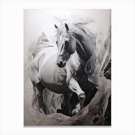 A Horse Oil Painting In Manuel Antonio Beach, Costa Rica, Portrait 2 Canvas Print