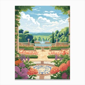 Gardens Of The Palace Of Versailles France Illustration  Canvas Print