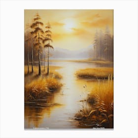 224.Golden sunset, USA. Art Print Canvas Print