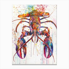 Lobster Colourful Watercolour 1 Canvas Print