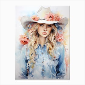 Cowgirl Watercolour Flower 2 Canvas Print