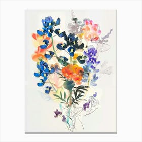 Bluebonnet 5 Collage Flower Bouquet Canvas Print