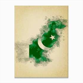 Pakistan Flag Vintage Canvas Print