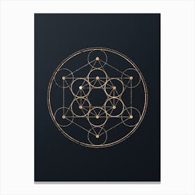 Abstract Geometric Gold Glyph on Dark Teal n.0239 Canvas Print