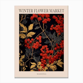 Mahonia 2 Winter Flower Market Poster Canvas Print