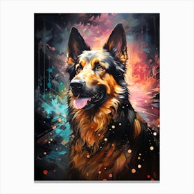 German Shepherd Painting Canvas Print