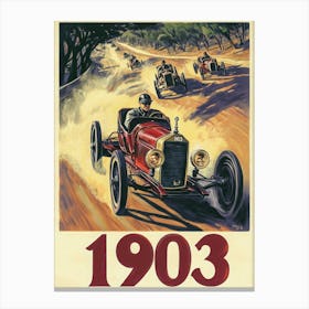 Aihrgdesign A Vintage Travel Poster Of An Early 1903 Automobi 36c87340 A906 48d3 907a 3e622571ce4c 3 Canvas Print