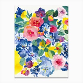 Camellia 3 Modern Colourful Flower Canvas Print