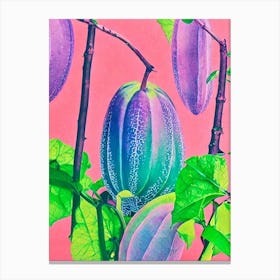 Bitter Melon Risograph Retro Poster vegetable Canvas Print