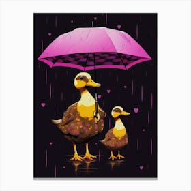 Ducks In The Rain Canvas Print