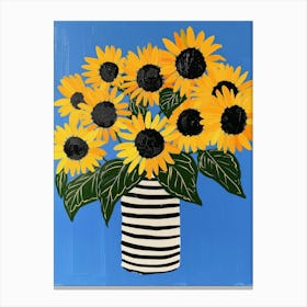 Sunflowers In A Vase 35 Canvas Print