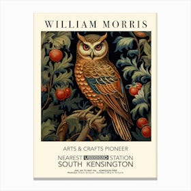 William Morris Print Exhibition Poster Owl Print Canvas Print