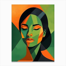 Geometric Woman Portrait Pop Art (64) Canvas Print