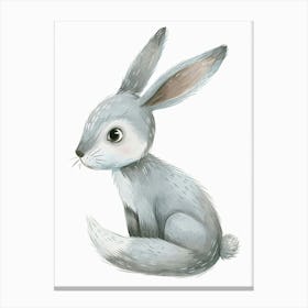 Silver Fox Rabbit Kids Illustration 4 Canvas Print
