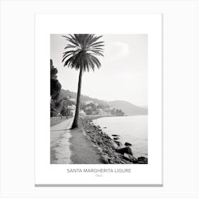 Poster Of Santa Margherita Ligure, Italy, Black And White Photo 1 Canvas Print