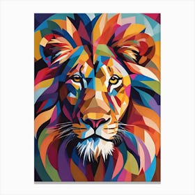 Male Lion Abstract One Canvas Print