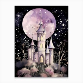 purple black princess castle Canvas Print