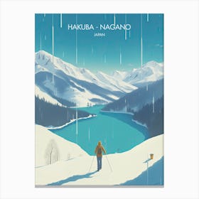 Poster Of Hakuba   Nagano, Japan, Ski Resort Illustration 0 Canvas Print