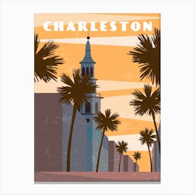 Charleston, USA - Retro travel minimalist poster Canvas Print
