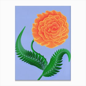 Marigold Elegance - Modern Bold Orange Flower Canvas Print